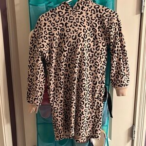 Leopard Print Hooded Dress